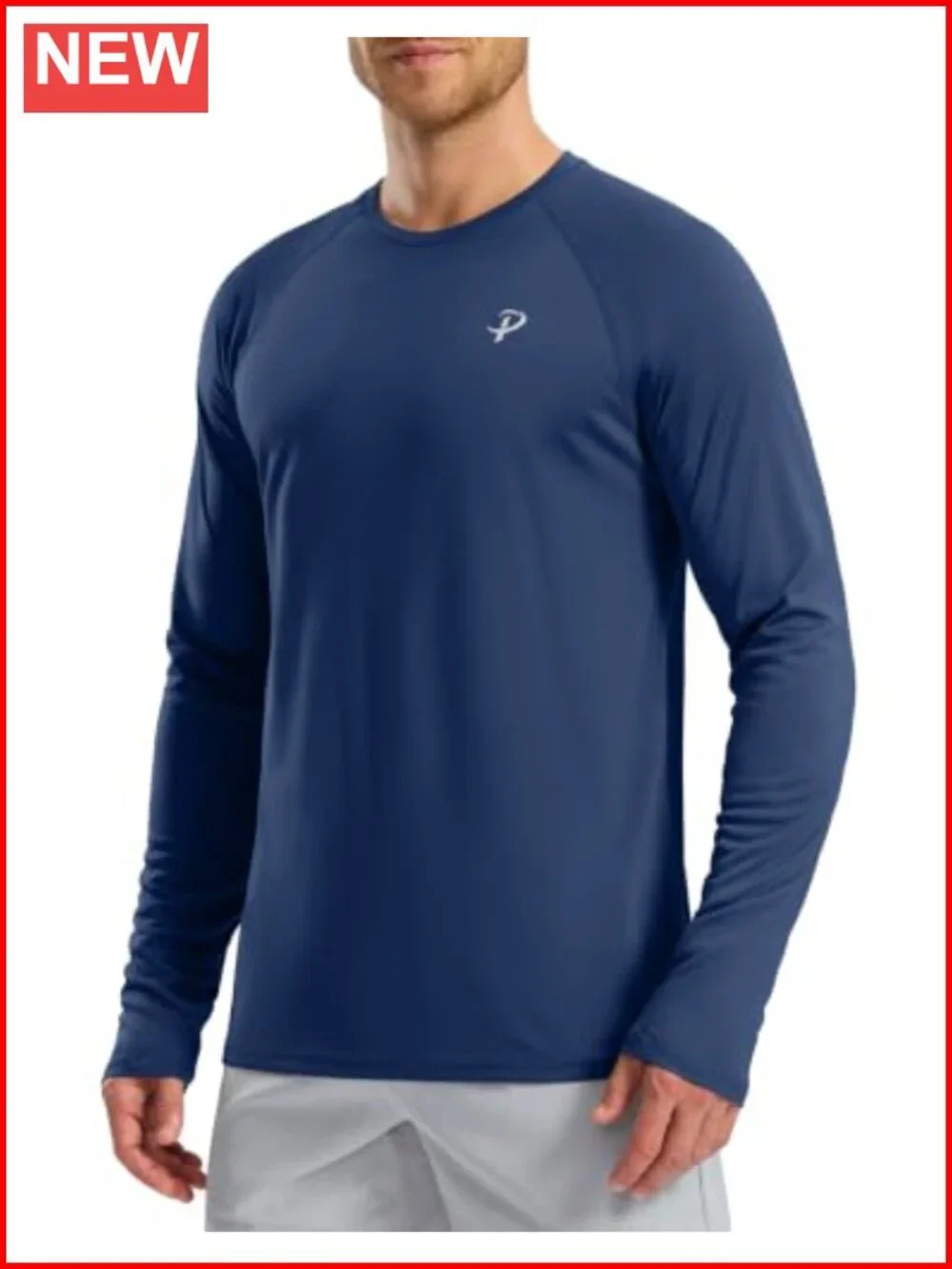 Men's UPF 50+ Sun Protection Rash Guard Long Sleeve Lightweight Quick Dry Swim